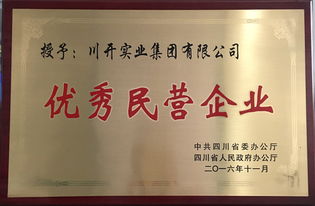 熱烈祝賀川開實業集團 榮獲 2016四川省優秀民營企業 榮譽稱號